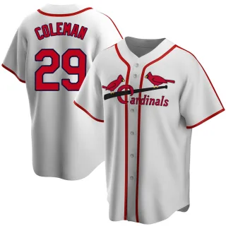 Men's St. Louis Cardinals #29 Vince Coleman Replica White Throwback  Baseball Jersey